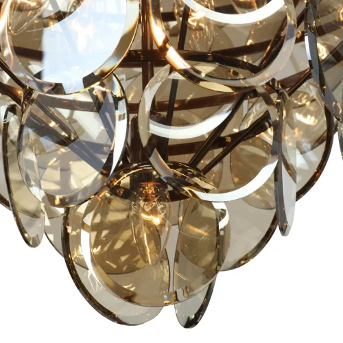 Люстра подвесная V5849-7/25 Vitaluce янтарная на 25 ламп, основание бронзовое в стиле классический современный  фото 2