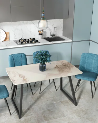 Стол обеденный Vermont, 140*80, керамика светлая, столешница УТ000040513 Stool Group столешница белая из керамика фото 7