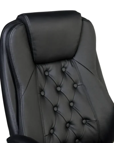 Офисное кресло для руководителей 116B-LMR MILLARD, цвет чёрный Dobrin, чёрный/экокожа, ножки/металл/хром, размеры - 1160*1230***670*750 фото 10