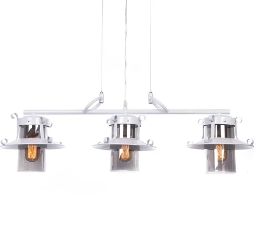 Светильник подвесной лофт Capri LDP 11327B-3 PR Lumina Deco белый 3 лампы, основание белое в стиле лофт 
