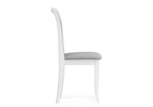 Деревянный стул Корнелл серый велюр / белый 515974 Woodville, серый/велюр, ножки/массив бука/белый, размеры - ****460*520 фото 3