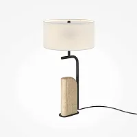 Настольная лампа Glamping MOD437TL-02B Maytoni белая на 2 лампы, основание бежевое чёрное камень металл в стиле кантри современный 