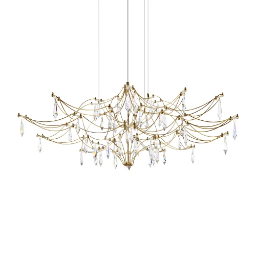 Люстра подвесная ЛЕД Мира / Mira 10587/1000 Gold Asfour LOFT IT прозрачная на 1 лампу, основание золотое в стиле арт-деко капли фото 5