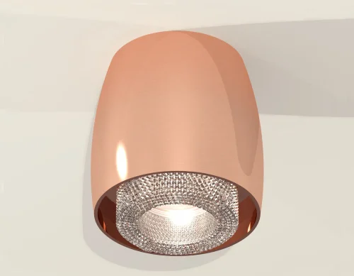 Светильник накладной Techno spot XS1144010 Ambrella light розовый золотой 1 лампа, основание розовое золотое в стиле современный хай-тек круглый фото 2