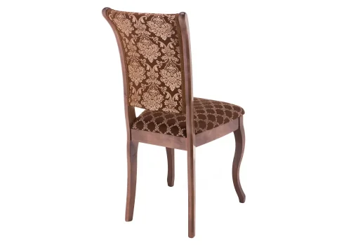 Деревянный стул Фабиано орех / шоколад 318611 Woodville, шоколад/ткань, ножки/массив березы/орех, размеры - ****440*520 фото 4
