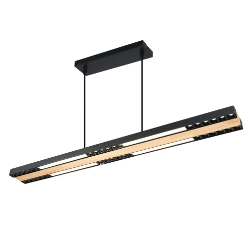 Светильник подвесной LED Zebra 4440-4P F-promo чёрный на 1 лампу, основание чёрное в стиле современный линейный