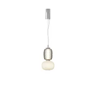 Светильник подвесной LED Pattern MOD267PL-L18CH3K Maytoni белый серый на 1 лампу, основание хром в стиле современный арт-деко 