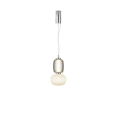Светильник подвесной LED Pattern MOD267PL-L18CH3K Maytoni белый серый на 1 лампу, основание хром в стиле современный арт-деко 