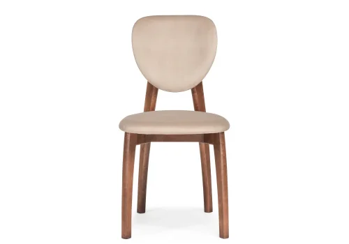 Деревянный стул Вакимо tenerife beige / миланский орех 543595 Woodville, бежевый/ткань, ножки/дерево массив бука/миланский орех, размеры - ****440*500 фото 2