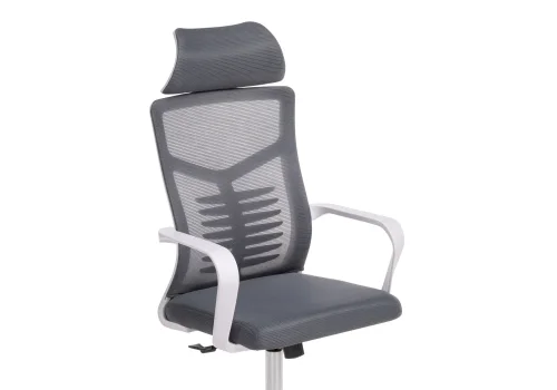Компьютерное кресло Montana dark gray / white 15619 Woodville, серый/сетка, ножки/пластик/белый, размеры - *1280***620*580 фото 6