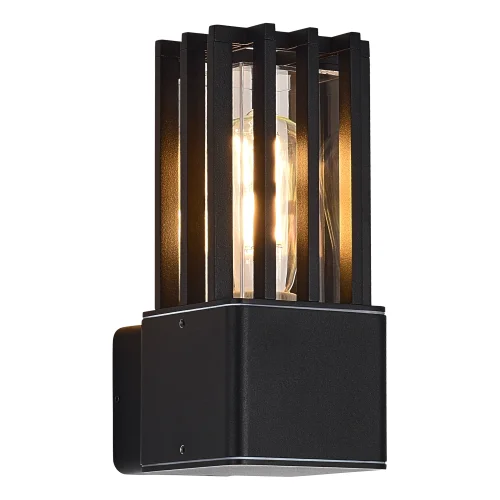 Настенный светильник уличный Irum SL9018.401.01 ST-Luce уличный IP65 чёрный на 1 лампу, плафон чёрный в стиле современный E27