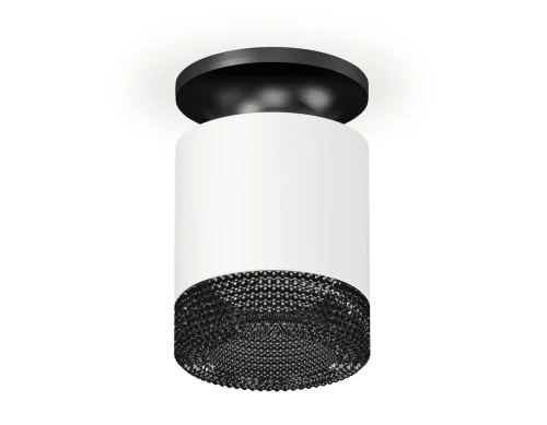 Светильник накладной XS7401084 Ambrella light чёрный белый 1 лампа, основание чёрное в стиле хай-тек современный круглый