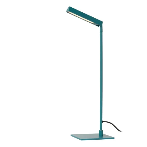 Настольная лампа офисная LED Lavale 44501/03/37 Lucide бирюзовая на 1 лампу, основание бирюзовое металл в стиле современный минимализм фото 3