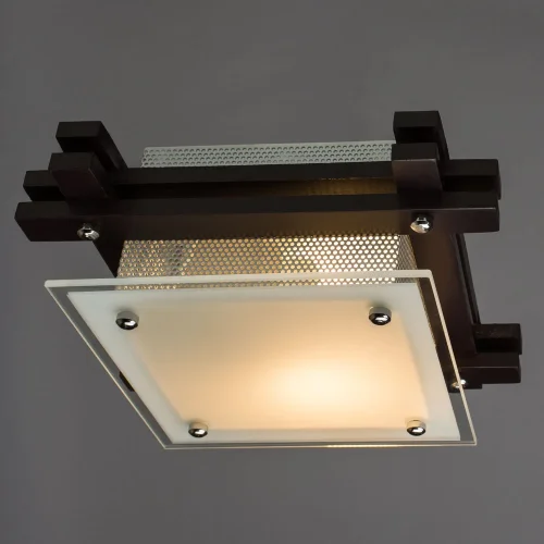 Люстра потолочная Archimede A6462PL-1CK Arte Lamp белая на 1 лампа, основание коричневое в стиле кантри  фото 3