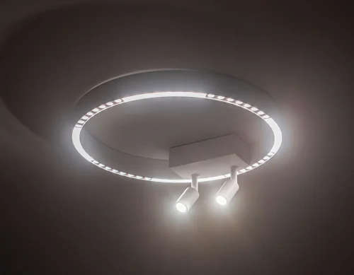 Светильник потолочный LED FL5805 Ambrella light белый 1 лампа, основание белое в стиле современный хай-тек кольца фото 2