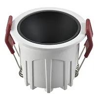 Светильник точечный LED ST757.448.10R ST-Luce чёрный на 1 лампу, основание белое в стиле современный круглый