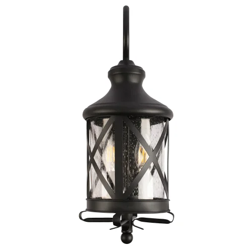Настенный светильник уличный Ferrara 100020W LOFT IT уличный IP44 чёрный на 1 лампу, плафон прозрачный в стиле замковый кантри классический E27 фото 2