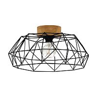 Светильник потолочный Padstow 44088 Eglo чёрный 1 лампа, основание коричневое бежевое в стиле кантри лофт 