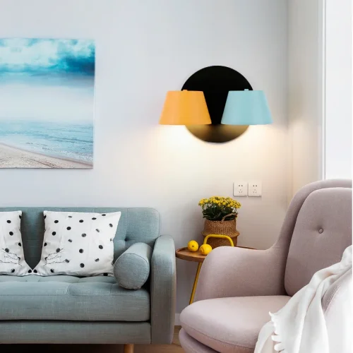 Бра PAIL 101884-26 ImperiumLoft жёлтый на 1 лампу, основание чёрное в стиле современный фото 7