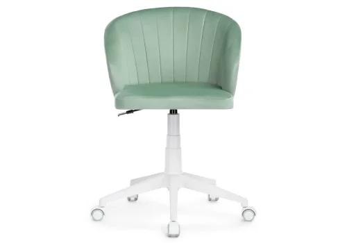 Компьютерное кресло Пард confetti aquamarine 464233 Woodville, зелёный/велюр, ножки/пластик/белый, размеры - *870***590*600 фото 3