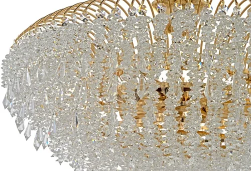 Люстра потолочная хрустальная Delia E 1.3.80.105 G Arti Lampadari прозрачная на 16 ламп, основание золотое в стиле классический  фото 2