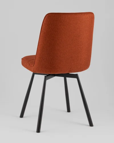 Стул Boun, вращающийся, терракотовый, сиденье УТ000040517 Stool Group, терракотовый/рогожка, ножки/металл/чёрный, размеры - *855**** фото 4