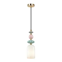 Светильник подвесной Candy 4861/1B Odeon Light белый 1 лампа, основание золотое в стиле классический 
