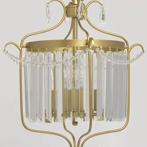 Люстра подвесная Адель 373014403 MW-Light прозрачная на 3 лампы, основание золотое в стиле классический  фото 3