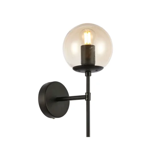Бра настенный лофт Lacotta SLE154901-01 Evoluce янтарный на 1 лампа, основание чёрное в стиле лофт 