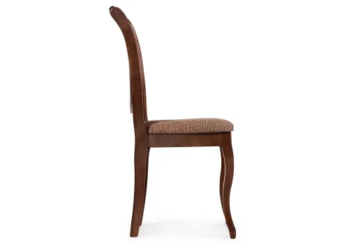 Деревянный стул Виньетта орех / мерц белый люкс 505471 Woodville, коричневый/ткань, ножки/массив березы дерево/орех, размеры - ****430*550 фото 3