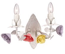 Бра Fiori di rose W185.2 Lucia Tucci без плафона на 2 лампы, основание разноцветное белое в стиле прованс флористика Бра Fiori di rose W185.2 Lucia Tucci без плафона на 2 лампы, основание разноцветное белое в стиле прованс флористика