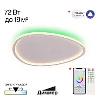 Люстра потолочная LED с пультом Trio CL215B250E Citilux белая на 1 лампу, основание белое в стиле современный с пультом