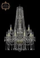 Люстра подвесная хрустальная 11.12.10+5.195.2d.h-85.Gd.Sp Bohemia Art Classic прозрачная на 15 ламп, основание золотое в стиле классический 