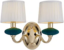 Бра Jolanda WE376.02.381 Wertmark белый 2 лампы, основание золотое зелёное в стиле классический 