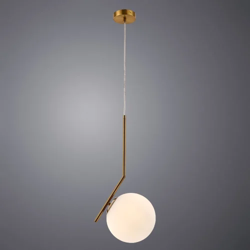 Светильник подвесной Bolla-Unica A1923SP-1AB Arte Lamp белый 1 лампа, основание античное бронза в стиле современный шар фото 2