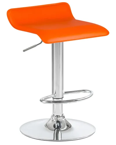 Стул барный  3013-LM TOMMY,  цвет сиденья оранжевый, цвет основания хром Dobrin, оранжевый/экокожа, ножки/металл/хром, размеры - 620*830***385*405