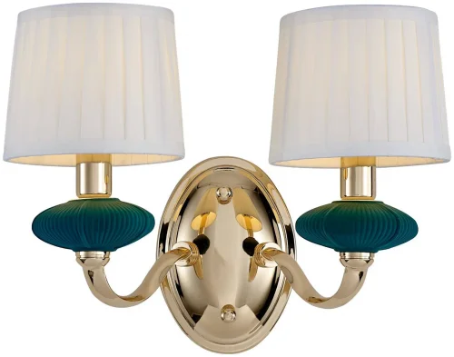 Бра Jolanda WE376.02.381 Wertmark белый на 2 лампы, основание золотое зелёное в стиле классика 