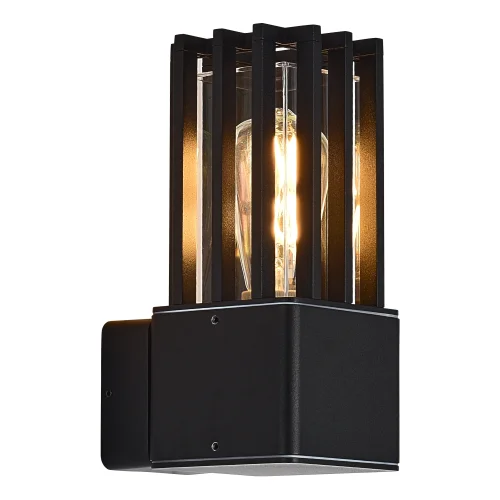 Настенный светильник уличный Irum SL9018.401.01 ST-Luce уличный IP65 чёрный на 1 лампу, плафон чёрный в стиле современный E27 фото 2