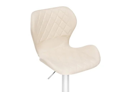 Барный стул Porch chrome / beige 15645 Woodville, бежевый/экокожа, ножки/металл/хром, размеры - *1130***480*470 фото 5