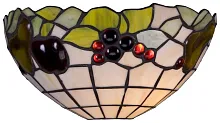 Бра Тиффани 850-801-01 Velante зелёный разноцветный бежевый 1 лампа, основание хром в стиле тиффани фрукты