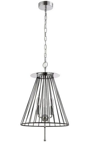 Светильник подвесной MODESTO SP3 BLACK/CHROME Crystal Lux прозрачный 3 лампы, основание хром в стиле современный лофт кантри 