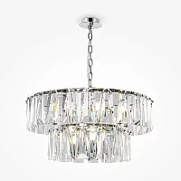 Люстра подвесная Puntes MOD043PL-12CH Maytoni прозрачная на 12 ламп, основание хром в стиле современный 