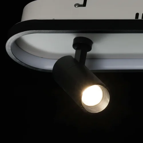 Люстра потолочная LED с пультом Драйв 377013604 DeMarkt чёрная белая на 1 лампа, основание белое чёрное в стиле хай-тек с пультом фото 9