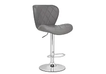 Барный стул Porch gray / chrome 15509 Woodville, серый/искусственная кожа, ножки/металл/хром, размеры - *1100***470*530