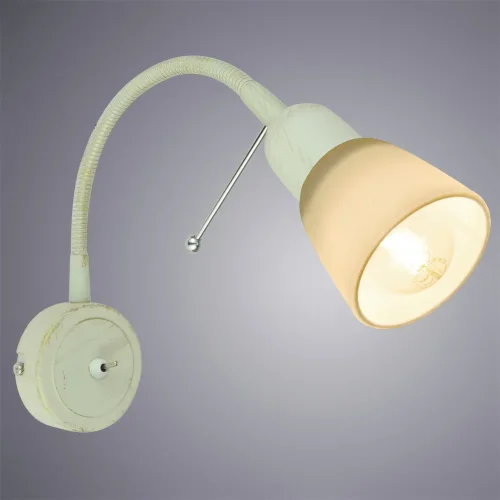 Бра c выключателем  LETTURA A7009AP-1WG Arte Lamp белый на 1 лампа, основание золотое белое в стиле современный гибкая ножка фото 2