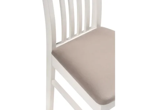 Деревянный стул Рейнир бежевый / молочный 528940 Woodville, бежевый/велюр, ножки/массив березы дерево/молочный, размеры - ****450*500 фото 6