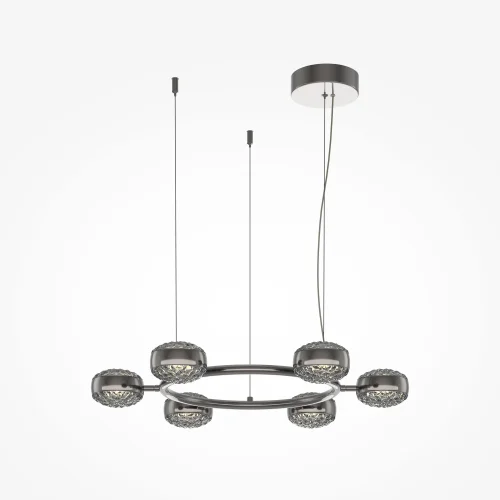 Люстра подвесная LED Mind MOD299PL-L60BC3K Maytoni серая на 1 лампу, основание чёрное в стиле современный шар фото 3