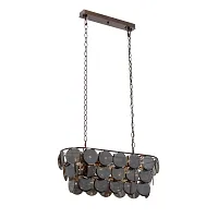 Люстра подвесная V5850-7/18 Vitaluce серая чёрная на 18 ламп, основание бронзовое в стиле современный классический 