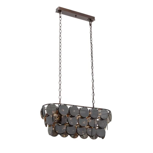 Люстра подвесная V5850-7/18 Vitaluce серая чёрная на 18 ламп, основание бронзовое в стиле современный классический 