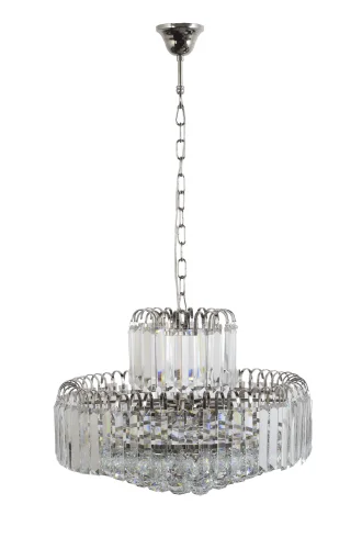 Люстра хрустальная подвесная Ovada E 1.5.50.100 N Arti Lampadari прозрачная на 8 ламп, основание никель в стиле классический 